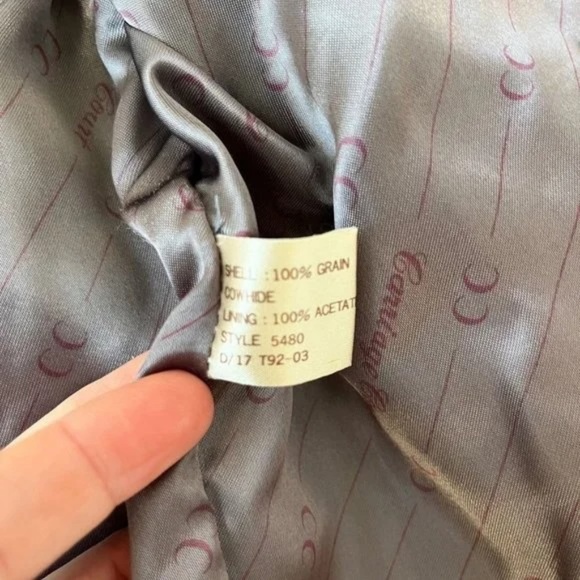 Vintage 80s 90s Carriage Court Burgundy Leather Bomber Jacket Size M - Picture 4 of 5